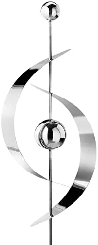 Produktbild Kobolo Gartenstecker Saturn aus Edelstahl, Silber, 145 cm, moderner Dekostecker mit Kugel-Design für den Außenbereich, wetterfest & stabil