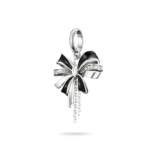 THOMAS SABO Charm-Einhänger Schleife CC1288-691-11 in schwarz von THOMAS SABO