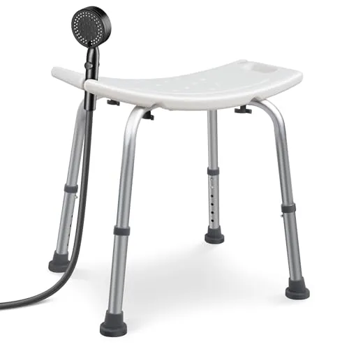 VOUNOT Duschhocker höhenverstellbar 38–52cm, ergonomischer Duschstuhl für sicheren Komfort