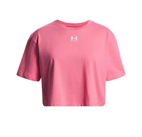Under Armour Rival SS T-Shirt in Pink und Weiß (672-100) XL - Leichtes und schnelltrocknendes T-Shirt für Kinder, ideal für aktive Tage. Der superweiche Baumwollmix garantiert hohen Tragekomfort.