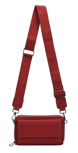 ITALYSHOP24 Schultertasche Damen Tasche Crossbody Brusttasche Kartenetui Umhängetasche Smartphone (kleine Gürtel-Tasche, 2 getrennte Fächer, breites Gurt, Kartenetui), Bodybag Geldbörse Muster Taschengurt Handytasche Leder Optik Crossover