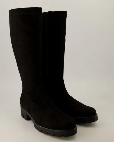 GABOR Damen Stiefel mit XS-Stretch-Schaft - Klassische Langschaftstiefel in schwarz aus elastischem Textil mit wärmendem Innenmaterial, ideal für komfortable Passform und stilvolles Auftreten.