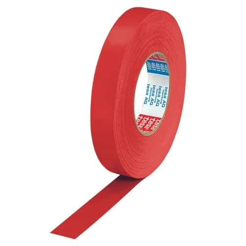 Tesa 04651-00525-00 Gewebeband Premium 50mx25mm in rot - Gewebeband, temperaturbeständig bis 130°C, ideal für anspruchsvolle Anwendungen und Reparaturen.