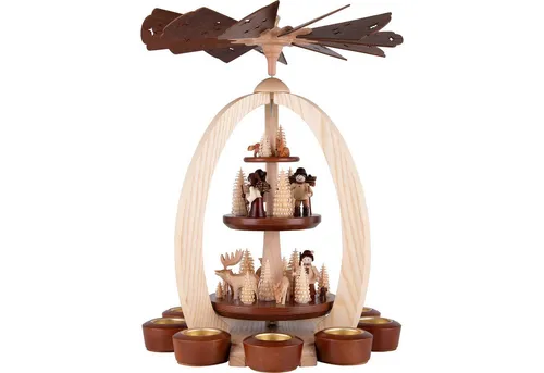 Erzgebirge-Palast Weihnachtspyramide 3-stöckige Pyramide Im Wald - Exklusiv (44cm) von Erzgebirge-Palast
