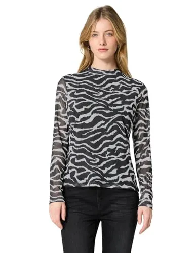 Street One Studio Gemustertes Mesh-Shirt Flint Grey 44