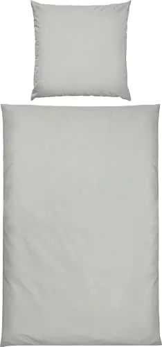 Erwin Müller Bettwäsche Schwandorf Tencel™ Lyocell hellgrau 155x220 cm + 80x80 cm - Hochwertige Bettwäsche-Serie Schwandorf im eleganten Uni Design. Aus 100% Lyocell für ein angenehmes Schlafklima. Pflegeleicht und bei 60° waschbar.