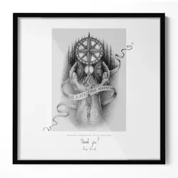 Tulup Bilderrahmen Schwarz 52x52 cm - Eleganter quadratischer Bilderrahmen aus Kunststoff mit kratzfestem Acrylglas. Ideal für kreative Präsentationen Ihrer Lieblingsfotos – sowohl vertikal als auch horizontal aufhängbar. Inklusive exklusivem Poster von Alicja Kocurek.