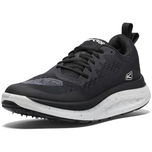 KEEN Herren WK400 Textile Black White Trainer 44 EU - Wanderschuhe mit atmungsaktivem Mesh-Obermaterial und strapazierfähigen TPU-Overlays für optimalen Komfort und Unterstützung, ideal für Abenteuer in der Natur.