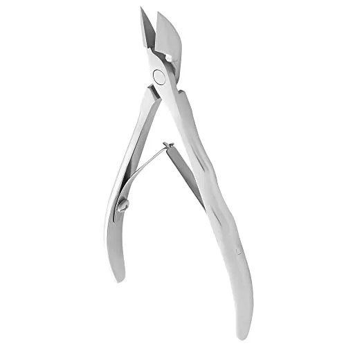 K-01 Profi Hautzange Staleks 12cm mit Lederschutzhülle - Nagelhautzangen - Präzise Hautzange mit 1,4cm Schnitt, ideal für professionelle Maniküre und Pflege, inklusive schützender Lederschutzhülle.