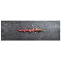vidaXL Küchenbodenmatte Waschbar Pfeffer 60x180 cm - Fußmatte mit weichem Samtoberteil, maschinenwaschbar und rutschfest, ideal für Küche und Flur. Hält warm, sicher und ist leicht zu transportieren.