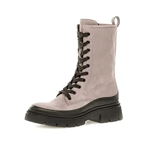Gabor Shoes Biker-Boot - Grau Nubukleder Größe: 38 Normal - Wanderschuhe mit Best Fitting Innensohle für höchsten Tragekomfort. Ideal für Winterspaziergänge dank wärmendem Fleecefutter und praktischem Reißverschluss.