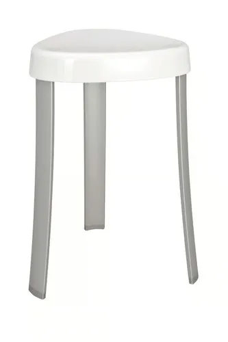 Wenko Badhocker Corrente in Weiß und Grau - Behinderten-Bedarf: Stabiler Badhocker mit rutschfester Oberfläche, ideal für mehr Sicherheit und Komfort im Bad.