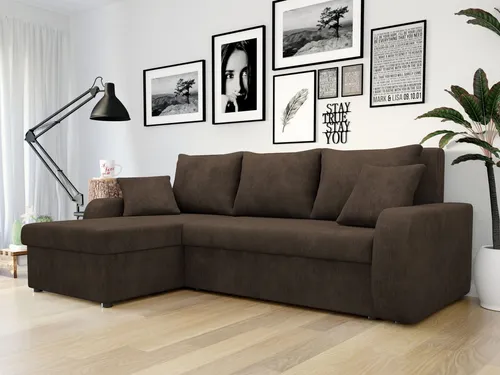 MIRJAN24 Ecksofa Kris Lux mit Schlaffunktion und Bettkästen, L-Form - Ecksofa Kris Lux in L-Form, ideal für kleine Räume. Mit Schlaffunktion und zwei praktischen Bettkästen bietet es zusätzlichen Stauraum. Maße: 238x147x80 cm. Lieferung bis zur Wohnungstür.