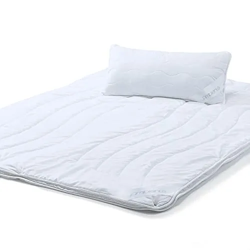 aqua-textil Ambiente 4 Jahreszeiten Steppbettdecke Set 135 x 200 cm - Bettdecken-Set mit 2 verknüpften Steppdecken für alle Jahreszeiten. Temperaturausgleichend, pflegeleicht und bis 95 Grad waschbar – für optimalen Schlafkomfort das ganze Jahr über.