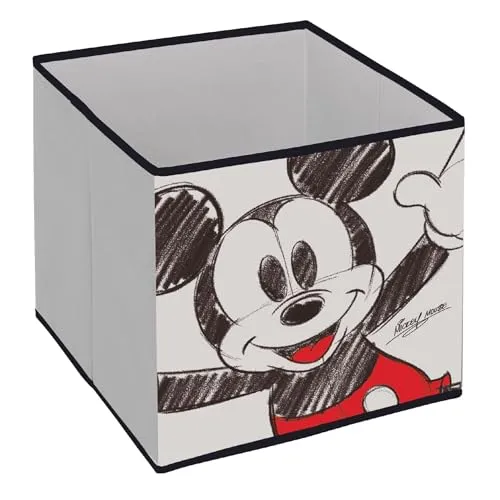 ARDITEX - Faltbare Aufbewahrungsbox Mickey Mouse von Disney - 31x31x31cm - Zum Verstauen von Spielzeug, Kleidung und Zubehör