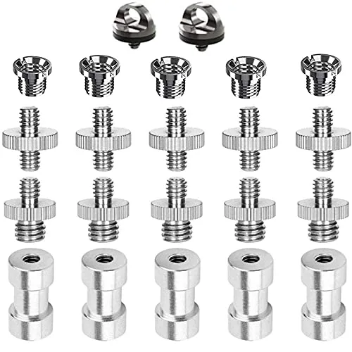Exbrith 22 Stücke Stativ adapter, Camera screws komplett, 1/4 3/8 Adapter, Kamera Stativ Adapter Schrauben Set, Stativ Gewindeadapter, für Kamera, Einbeinstativ, Lichtstativ