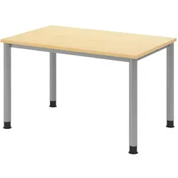 Hammerbacher Schreibtisch 4-Fuß 120x80 cm Ahorn/Silber in beige von Hammerbacher