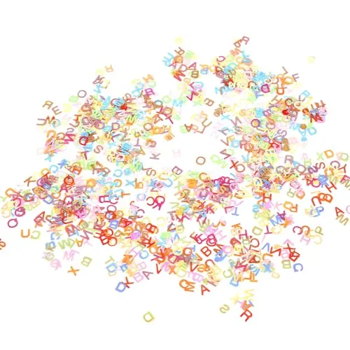 Oblique Unique® Buchstaben ABC Konfetti Set Streudeko irisierend zum Dekorieren Spielen Basteln für Kinder Schuleinführung Einschulung Schulanfang Schule