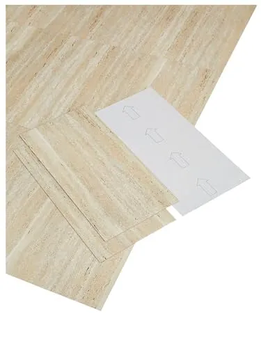 misento Vinylboden selbstklebend 4,46 m², Marmoroptik Beige von Misento