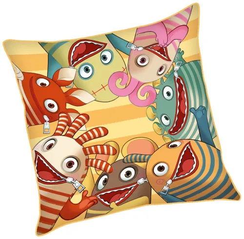 Kissenhülle Kissenbezug 100% Baumwolle Deko  40x40 cm Sorgenfresser