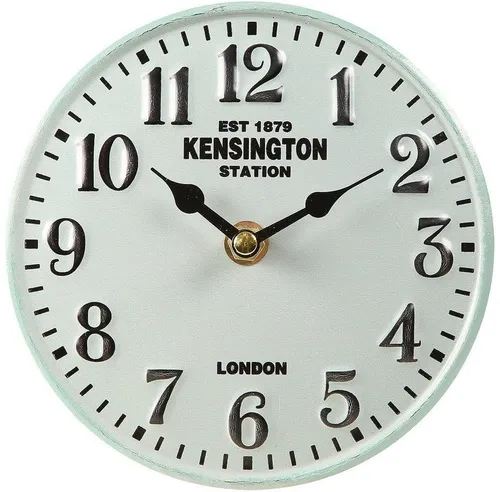 Ambiente Haus Tischuhr Tischuhr aus metall - antikweis 15cm von Ambiente Haus