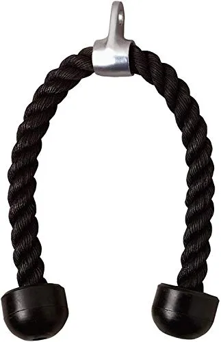 PIQIUQIU Robustes Trizepsseil, 28 Zoll Kabelbefestigung für Fitness, Bodybuilding & Fitnessstudio – Pull Down Seil-Ausrüstung, schwarz