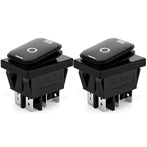 CLDIY 2 Stücke AC 16A / 250 V 125 V 3 Position ON/Off/ON Wasserdichte Toggle Verdrahtung Boot Wippschalter Schwarz