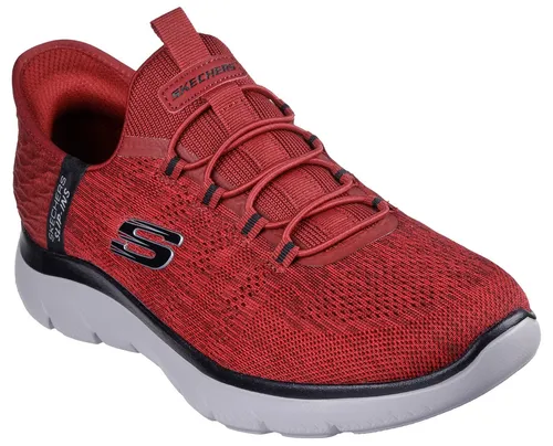 Skechers 232469 RDBK Slipper - Sportliche Slipper in Rot, Größe 42, aus leichtem Textil, ideal für unkomplizierte Freizeitlooks und bequemes Tragen ohne Verschluss.
