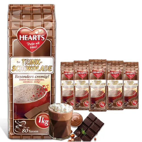 HEARTS Trinkschokolade 5 x 1kg Großpackung von TSI Consumer Goods GmbH