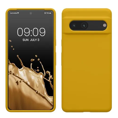 kwmobile Handyhülle für Google Pixel 7 Hülle, für Pixel 7 Case - Hülle Silikon - kabelloses Laden - Honiggelb