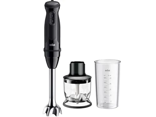 Braun Stabmixer Serie 3 MQ30201MBK - Stabmixer mit leistungsstarkem Motor und ergonomischem Design, ideal für die Zubereitung von Suppen und Saucen in Sekundenschnelle.