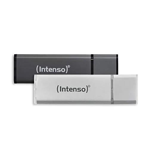 Intenso Alu Line 2x 32 GB USB-Stick USB 2.0, silber und anthrazit (Doppelpack)