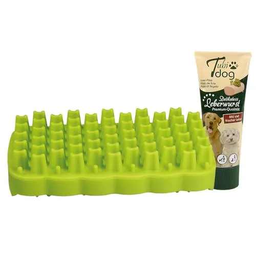Snackmatte + 1x Tubidog Delikatess-Leberwurst Die Neue Spiel- und Beschäftigungsidee für kleine bis mittelgroße Hunde