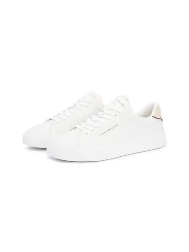 Tommy Hilfiger TH COURT LTH DETAIL ESS, Freizeitschuh, Halbschuh, Schnürschuh mit seitlichem Logoschriftzug