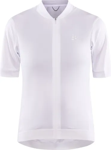 Craft CORE Essence Jersey Regular FIT W White XS - Damen Radsport-Trikot mit hervorragendem Feuchtigkeitstransport, 100% recyceltem Polyester und 4 praktischen Rückentaschen für optimale Funktionalität.