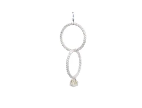 NOBBY Kletterringe aus Baumwolle, weiß, S - 24 cm, ideales Kletterspielzeug für Sittiche und Papageien, fördert die Neugier und Aktivität Ihres Vogels