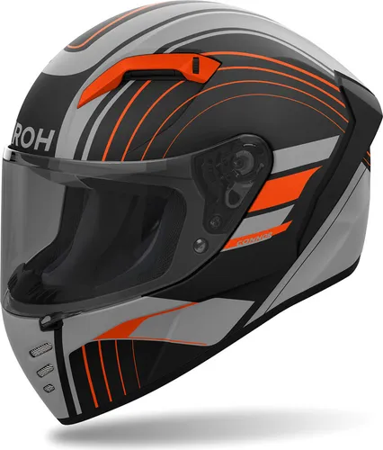 Integralhelm AIROH Connor Achieve Grau Schwarz Orange Matt größe XXL