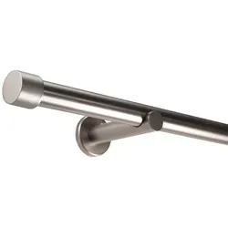 Deco-Raum Gardinenstange auf Maß – Stilvolle Edelstahl-Optik mit Kappen-Endstücken, 80cm - Gardinenstangen für elegante Raumgestaltung – Hochwertige Stange in glänzendem Edelstahl-Look mit Kappen-Endstücken, ideal für eine robuste und stilvolle Fensterdekoration.