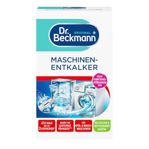 Dr. Beckmann Maschinen Entkalker | Wasch- & Spülmaschine | 2x50 g | Praktische Portionen | Entfernt Kalkablagerungen | Für regelmäßige Maschinenpflege