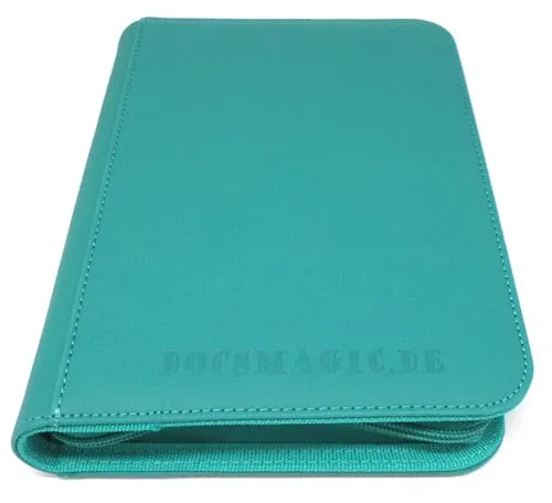 docsmagic.de Premium Pro-Player 4-Pocket Zip-Album Mint - 160 Card Binder - MTG - PKM - YGO - Reissverschluss Aqua