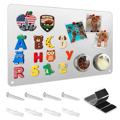 Magnettafel für Wand, Magnetisch Tafel für Feiertage 42x30x0.08cm(Silber)