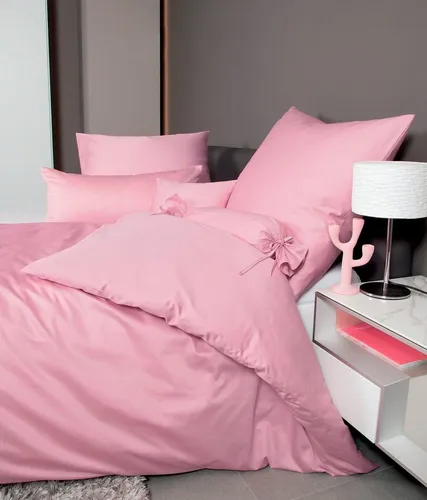 Janine Mako Satin Bettwäsche Uni Colors 155 x 220 cm kreiderose - Bettwäsche-Set aus hautsympathischer Mako-Baumwolle, feuchtigkeitsregulierend und pflegeleicht. Ideal für Wasserbetten, mit erstklassiger Atelierkonfektion und Markenreißverschluss.