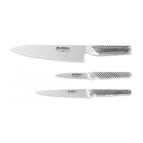 Global G-21524 3-teiliges Messerset - Küchenmessersets – Hochwertige Global Qualität mit G-2, GF-15 und GSF-24 für präzise Schneideergebnisse und Langlebigkeit.