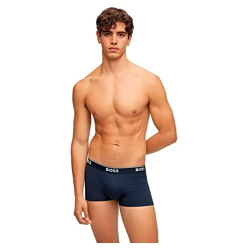 HUGO BOSS Herren Trunk 3p Co/EL Boxershorts, Open Blue 480, XL - Retroshorts für Herren mit elastischem Bund, bieten ein angenehmes Tragegefühl und sind aus atmungsaktivem Material für optimalen Komfort.