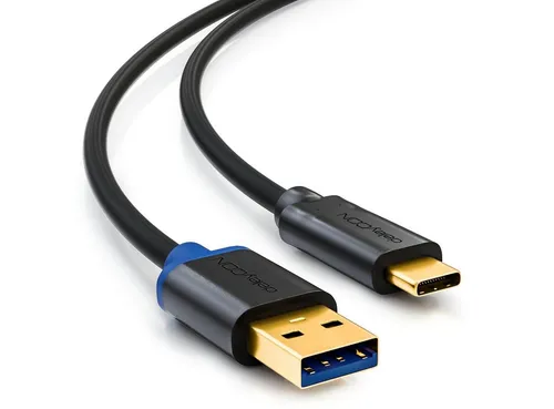 deleyCON deleyCON 0,5m USB C Kabel Datenkabel Ladekabel USB 3.0 USB-A zu USB-C Smartphone-Kabel