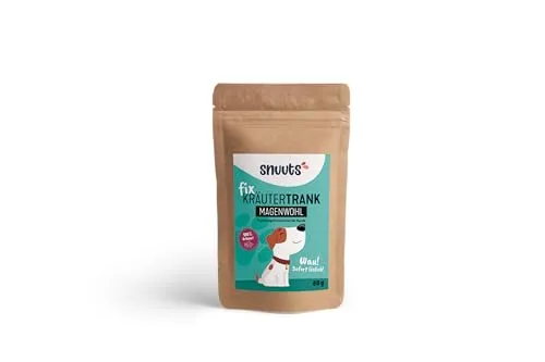 snuuts Kräutertrank für Hunde Magenwohl 60g kaltlöslich, empfindlicher Magen, Kamille, Melisse, Fenchel, Flüssigkeitsaufnahme Hundetrank