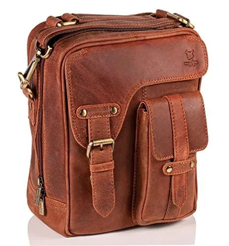 MATADOR Schultertasche Echt Leder Herren Hochwertige Arbeittasche Umhängetasche Ledertasche Tablettasche 10.5 Zoll …