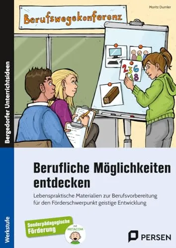 Berufliche Möglichkeiten entdecken: Arbeitsblätter für die Berufswahl - Schulbücher & Lernhilfen zur Unterstützung der Berufswahl mit Metacom-Symbolen. Fördern Sie die individuellen Perspektiven Ihrer Schüler für den ersten Arbeitsmarkt und Inklusionsbetriebe!