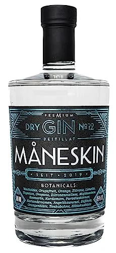 MÅNESKIN Dry Gin No.12 45% vol., 500 ml, Premium Gin aus Deutschland mit 18 Botanicals, frisch und vollmundig, handcrafted