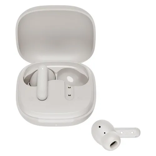TWS QCY Buds T43 ENC Kopfhörer (weiß) - Kopfhörer mit KI-gestützter Geräuschunterdrückung und bis zu 35 Stunden Akkulaufzeit, ideal für Musikliebhaber und aktive Menschen.